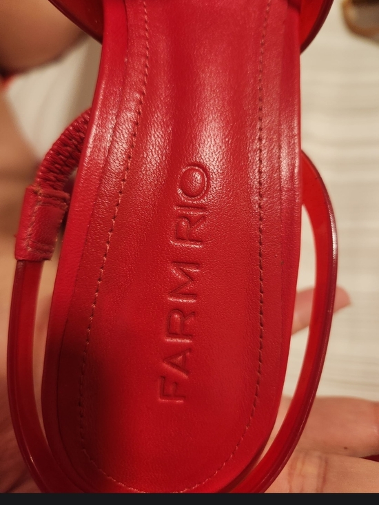 FARM Rio Shoes - FARM Rio Vibrant Red Strappy Leather Sandals
